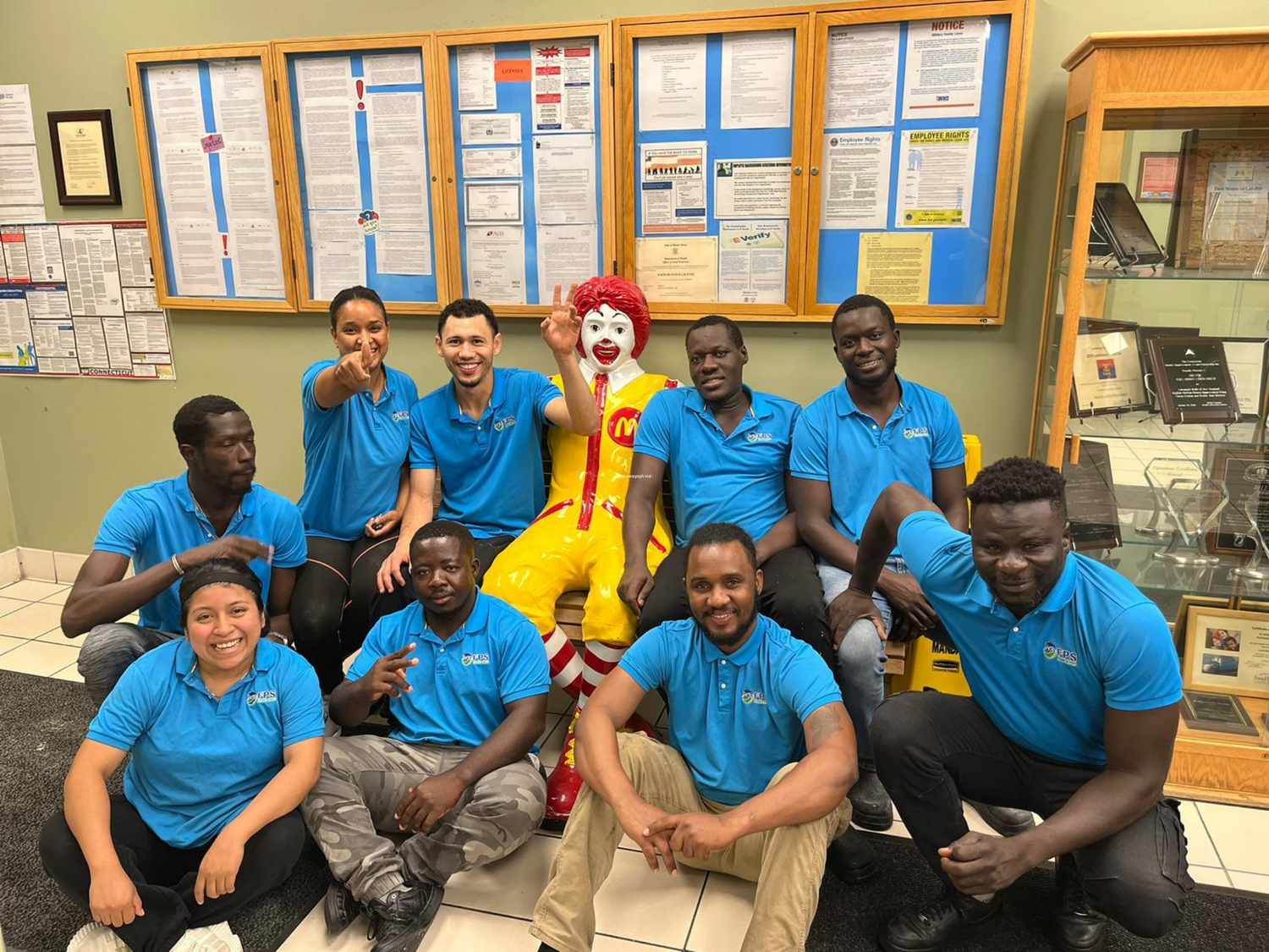 The FPS Cleaning Services crew in branded embroidered polos